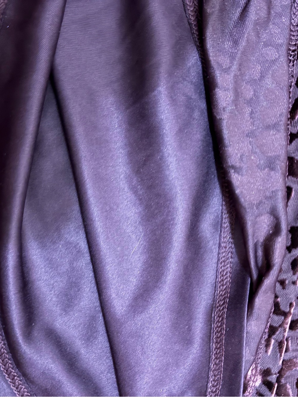 SimplyVera VeraWang Burnout Velvet Leopard Print Lined Top Plum Purple PreOwned - Picture 11 of 11